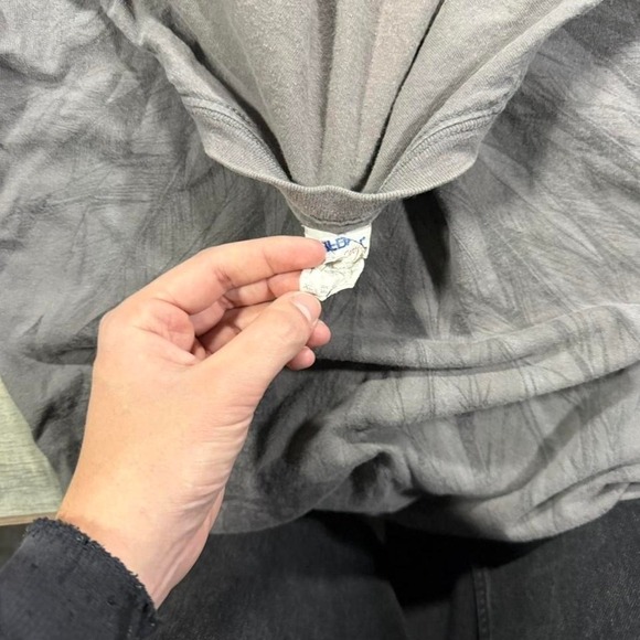 Vintage gray and black affliction style AOP skater essential T-shirt size XL - Picture 3 of 5